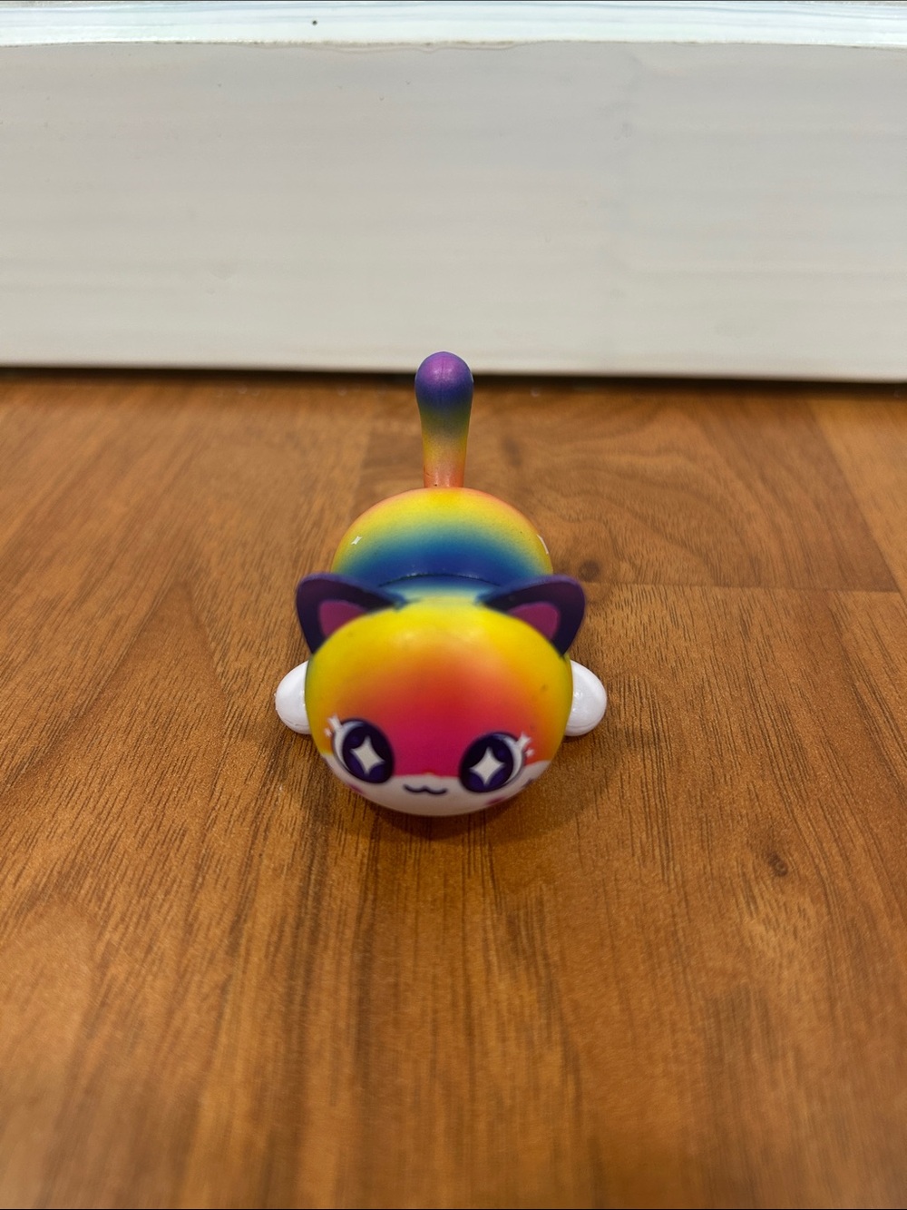 Rainbow Gradient Cat Vinyl Figurine with Star Eyes